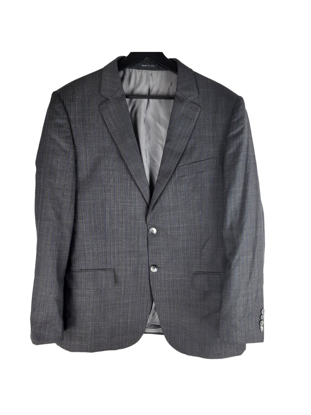 Tiglio Super 150s Merino Wool 2pc Suit Gray Pin Stripe Lined Size 42R